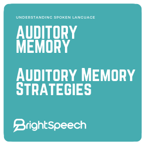 Understanding Spoken Language - Auditory Memory - Auditory Memory Strategies - Barrier Game (Activity 1)